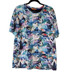 Robert Graham Mens Tshirt XL Haukland Beach Tee Cotton Short Sleeve Tropical